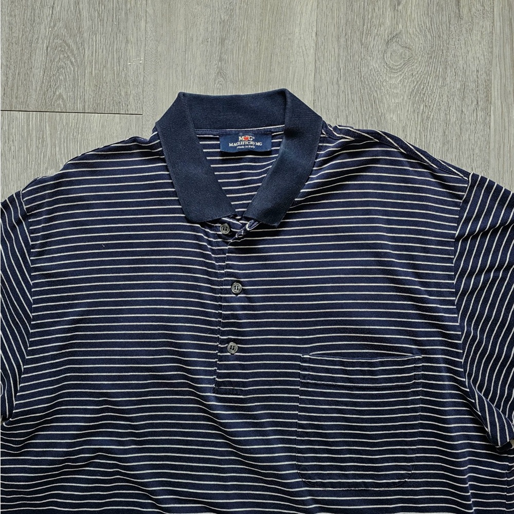 Maglificio MG Men’s Navy Blue Polo Shirt Sz L